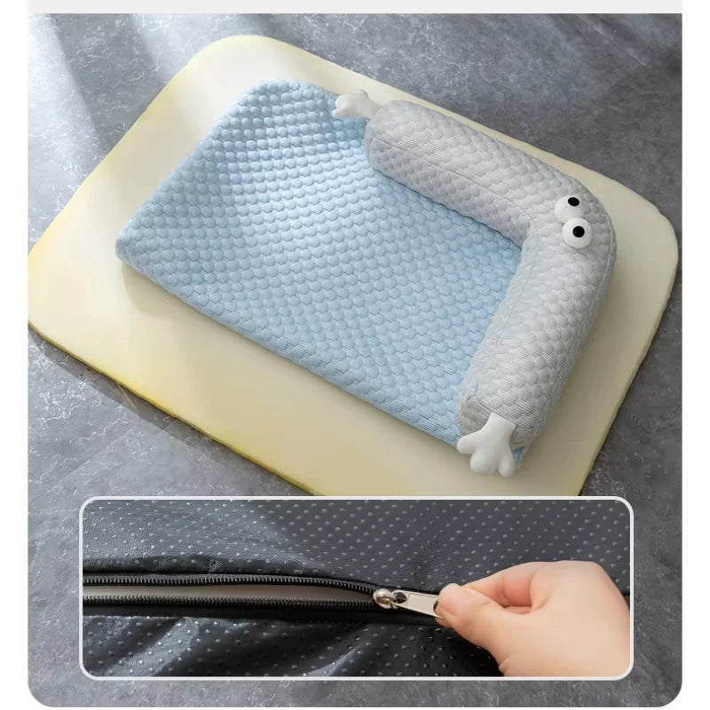 Cotton Dog Bed For All Seasons Removable And Washable Small Medium-sized Dog Sleeping Mat Thick Cushion For Autumn And Winter