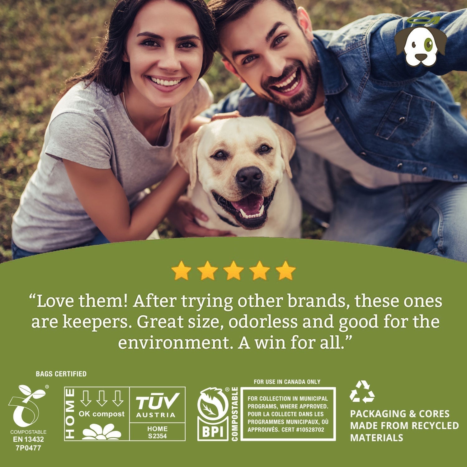 Compostable Pet Waste Bags - 60 Bags