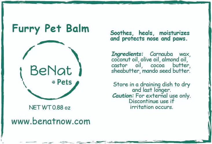 BeNat All Natural Pet Balm. 0.9 oz. Eco Friendky
