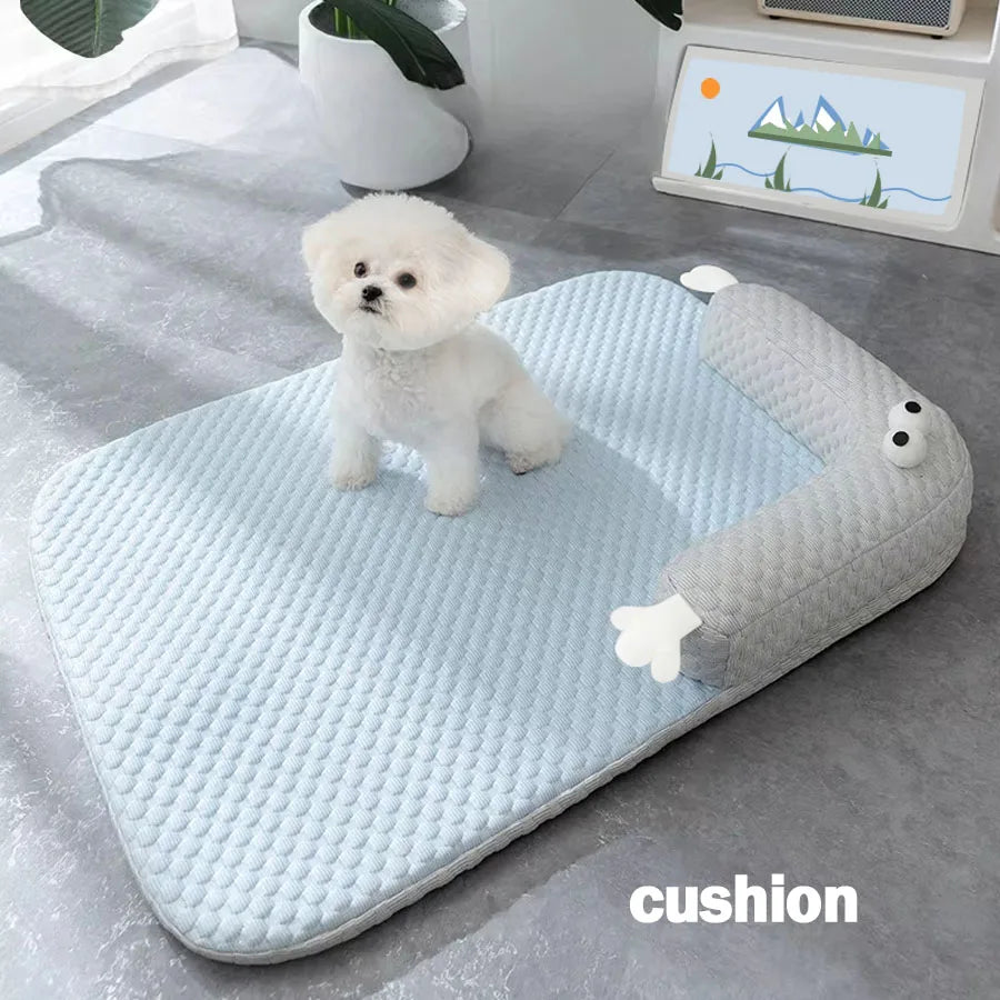 Cotton Dog Bed For All Seasons Removable And Washable Small Medium-sized Dog Sleeping Mat Thick Cushion For Autumn And Winter