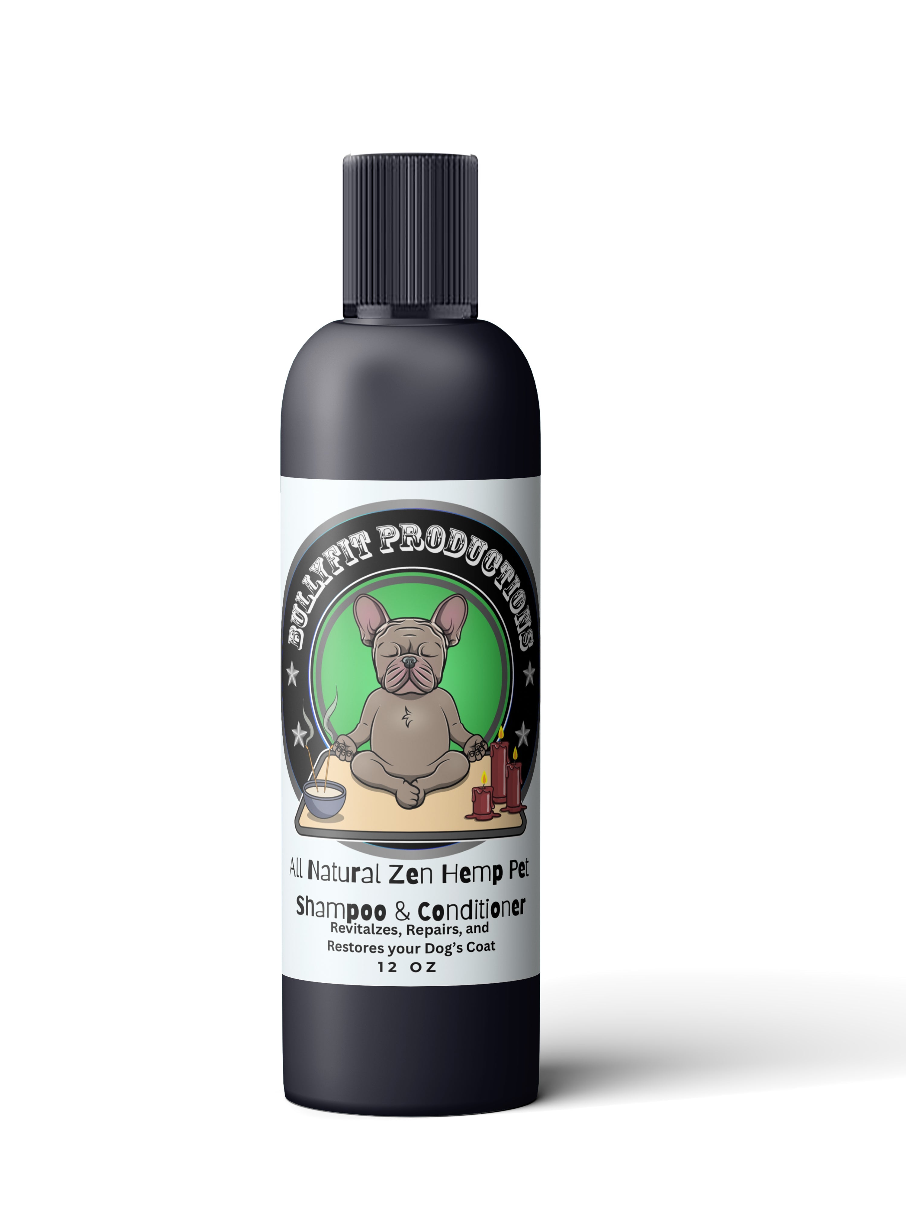 BullyFIT All Natural Zen Hemp Pet 5 in 1 Shampoo & Conditioner 12oz | Best Organic Dog Shampoo for Sensitive Skin | Extreme Bad Odor| Cruelty Free| Vegan Friendly| Eco Friendly| Vet Approved|Hand Crafted |Custom| Holistic