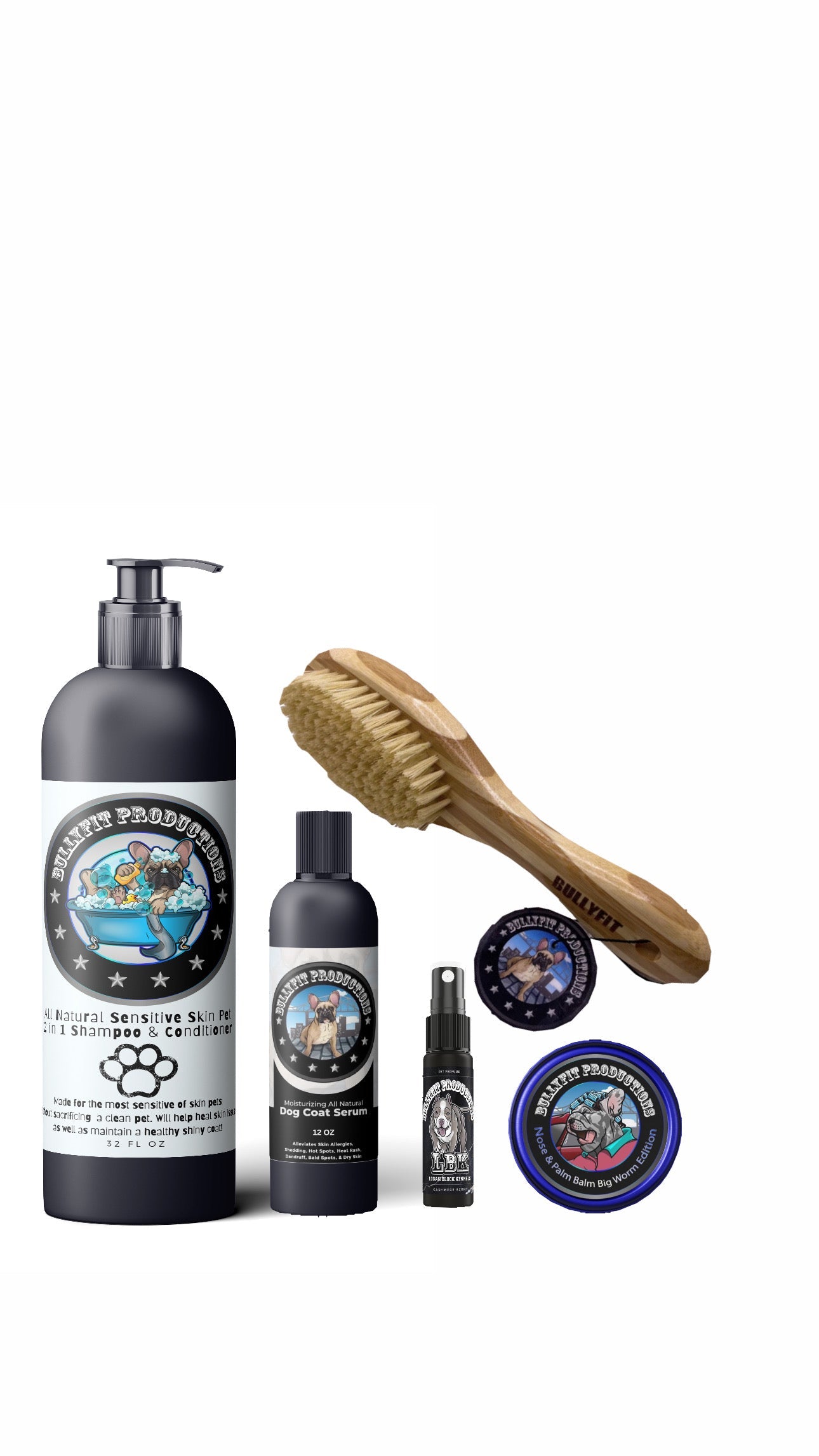 (PREORDER) BullyFIT Jumbo Pet Pack - Best Organic Dog Shampoo, Pet Grooming Kit, & Sensitive Skin Solutions |Cruelty Free| Vegan Friendly | Vet Approved | Eco Friendly | Organic Pet Spray| Nose & Paw Dryness | Deodorizer pet kit|Handcrafted| Holistic