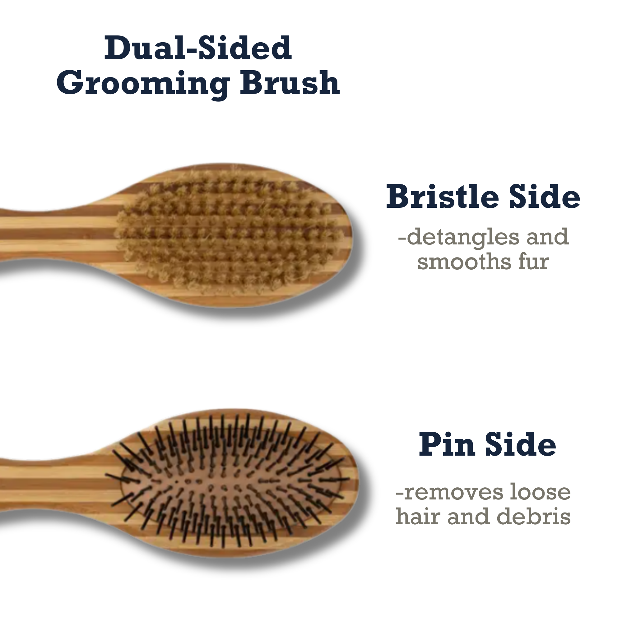 Country Living Dual-Sided Natural Wood Dog Brush - Ergonomic, Durable & Versatile