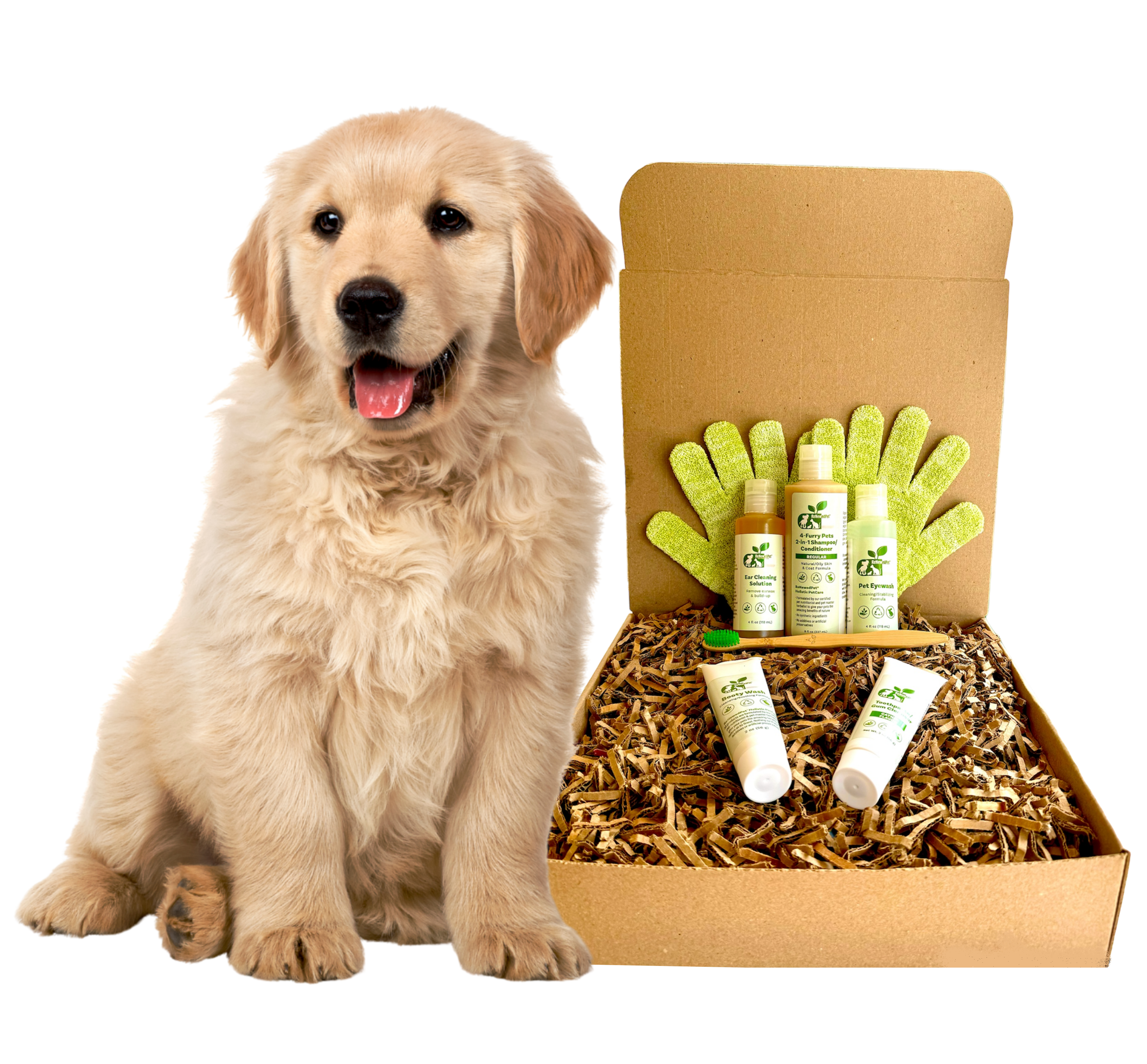 4-Furry Dogs Eco-Friendly Restorative Dog Grooming Kit — Organic, Non-GMO, Vet Approved