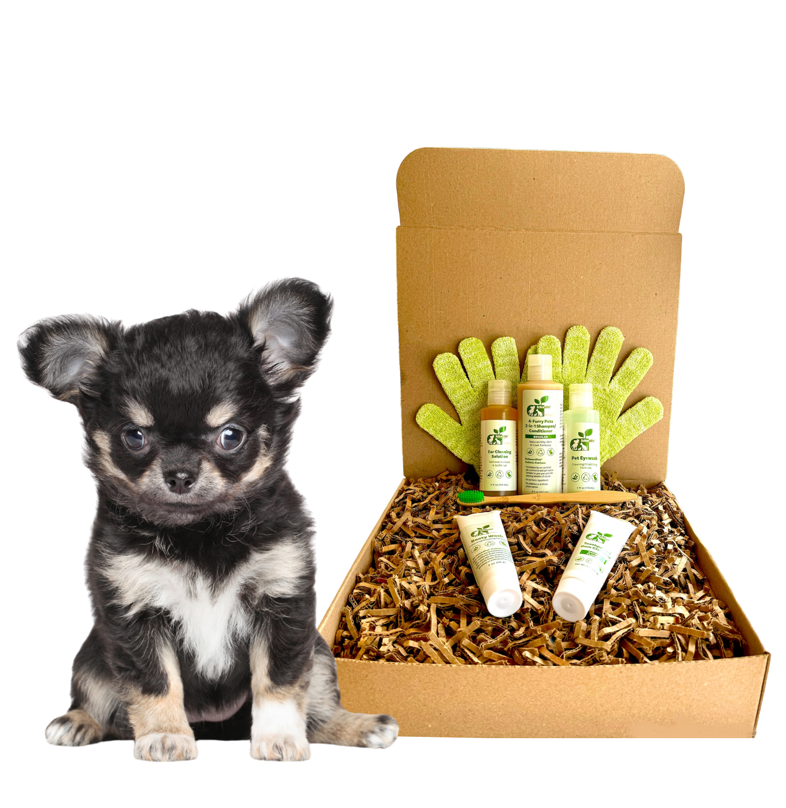 4-Furry Dogs Eco-Friendly Sensitive Dog Grooming Kit — Organic, Non-GMO, Vet Approved
