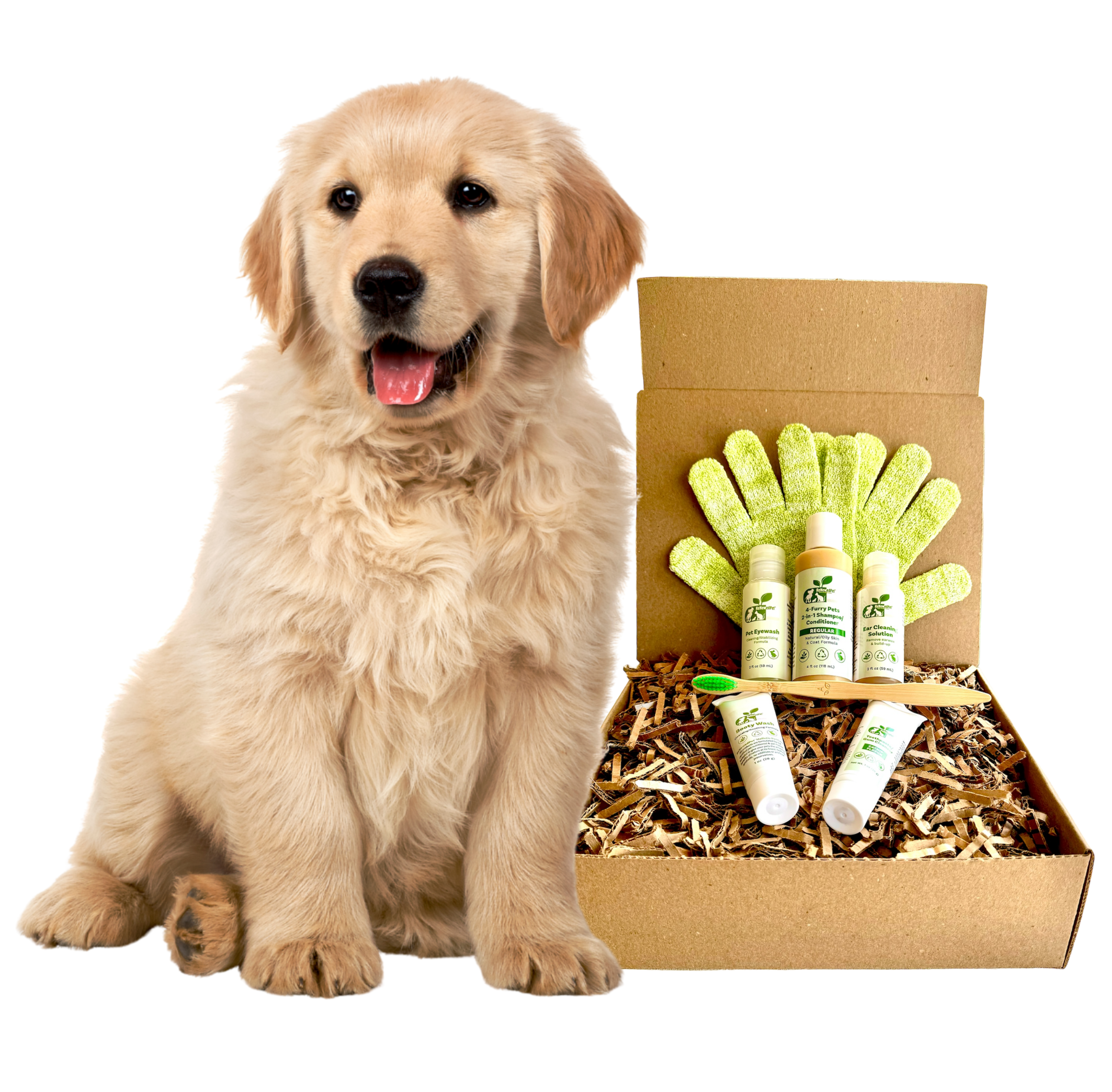4-Furry Dogs Eco-Friendly Restorative Dog Grooming Kit — Organic, Non-GMO, Vet Approved