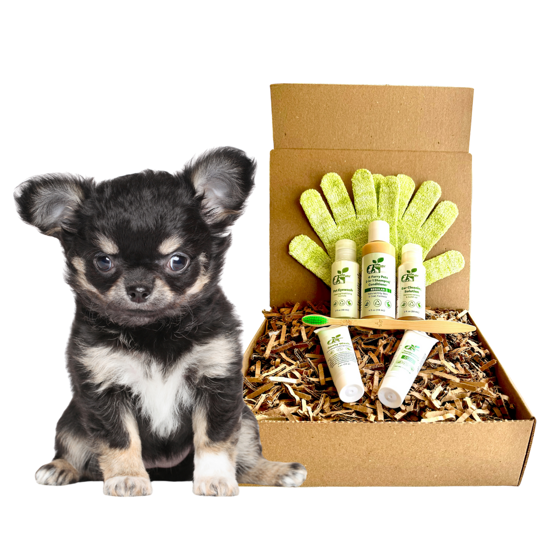 4-Furry Dogs Eco-Friendly Sensitive Dog Grooming Kit — Organic, Non-GMO, Vet Approved