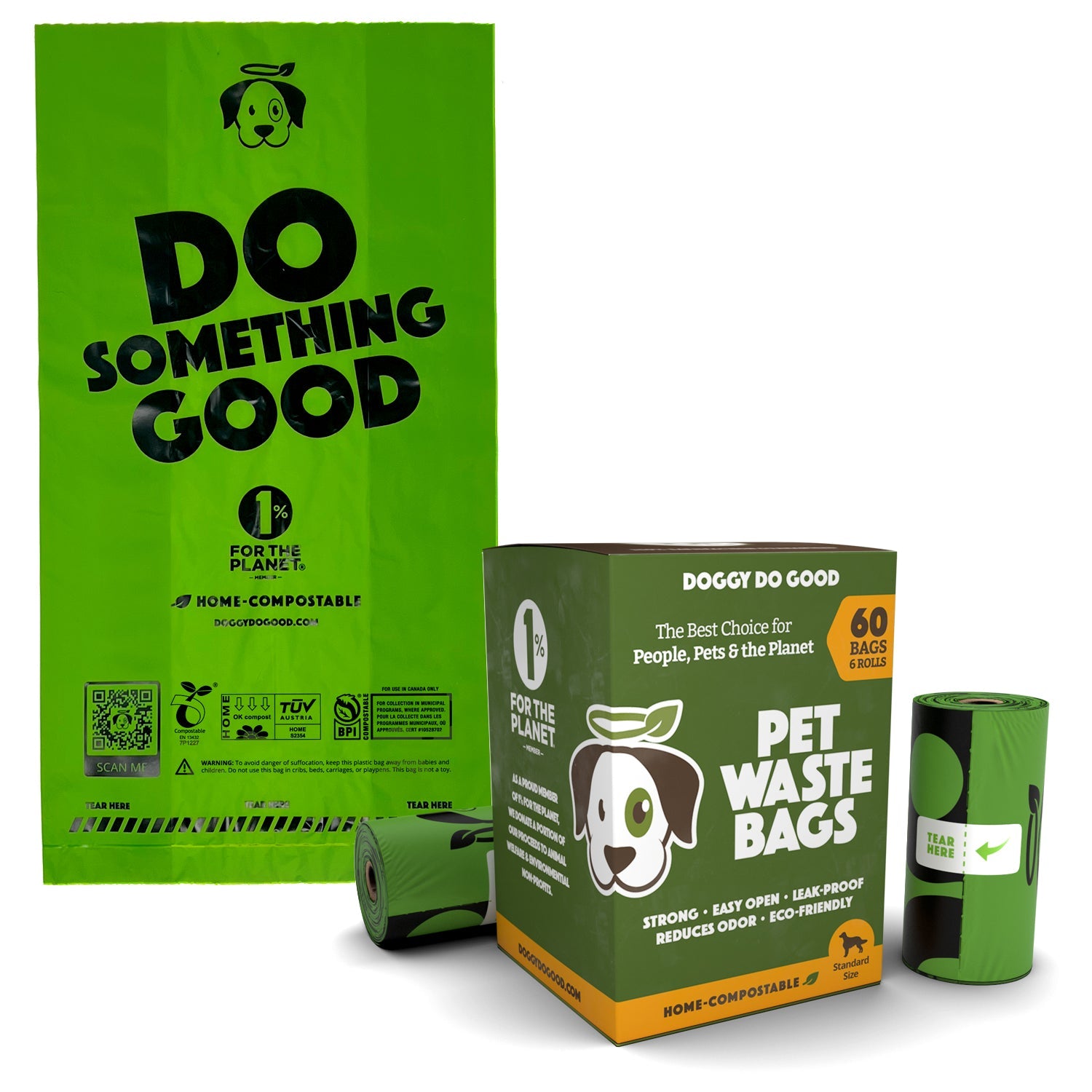 Compostable Pet Waste Bags - 60 Bags