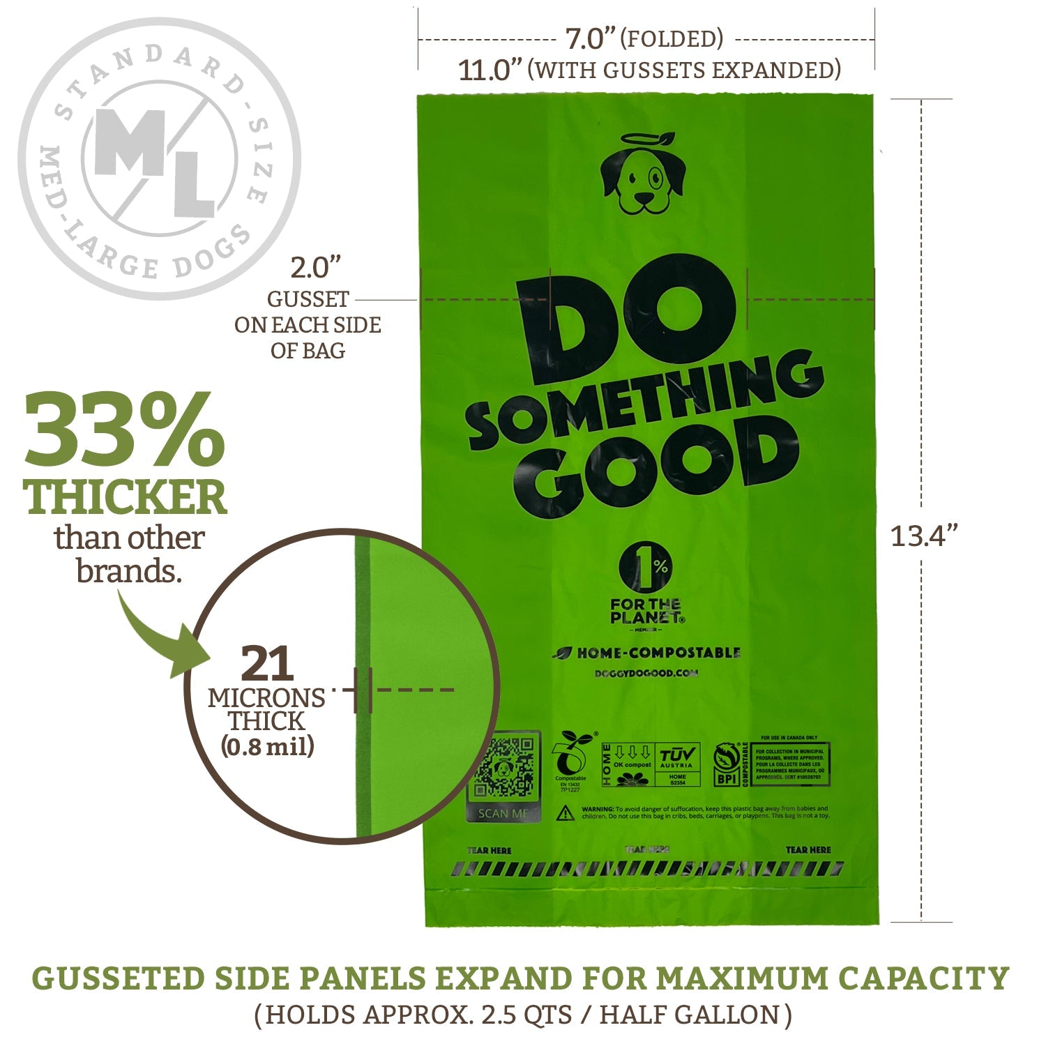 Compostable Pet Waste Bags - 200 Bags