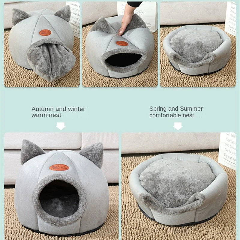Cozy 2-In-1 Eco-Friendly Cotton Pet House Bed