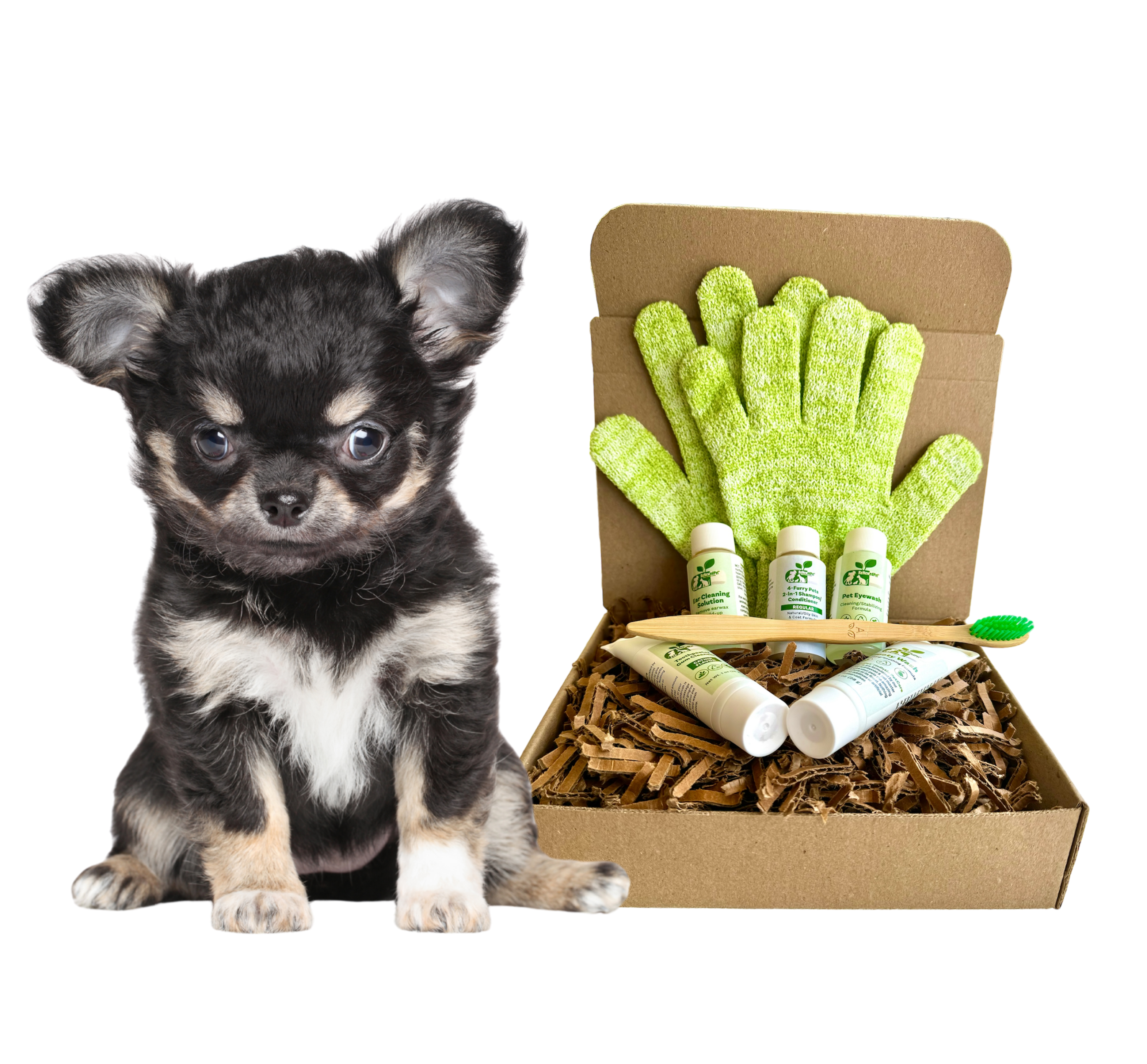 4-Furry Dogs Eco-Friendly Sensitive Dog Grooming Kit — Organic, Non-GMO, Vet Approved