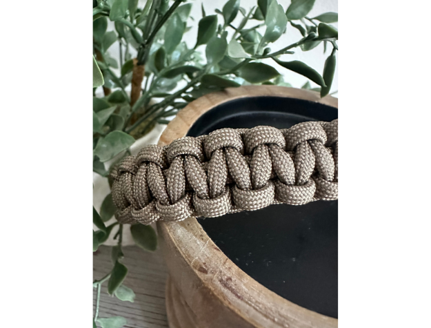 Pawsh Pup Co Cobra Braid in Tan - Handmade Dog Collar