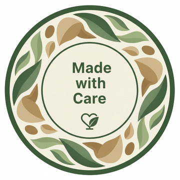 a trust badge saying made with care 