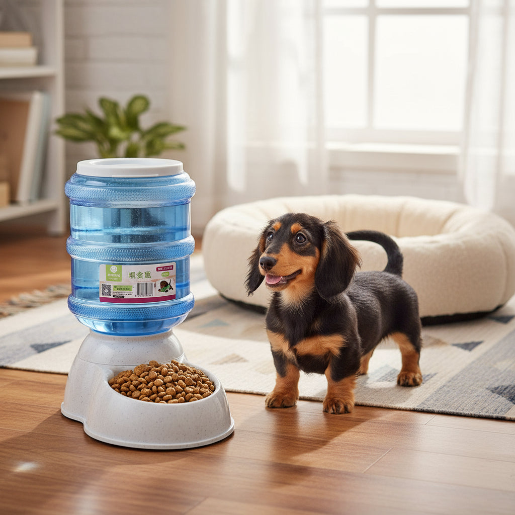 Automatic Pet Feeder & Water Fountain Combo - Eco-Friendly, Recycled Plastic