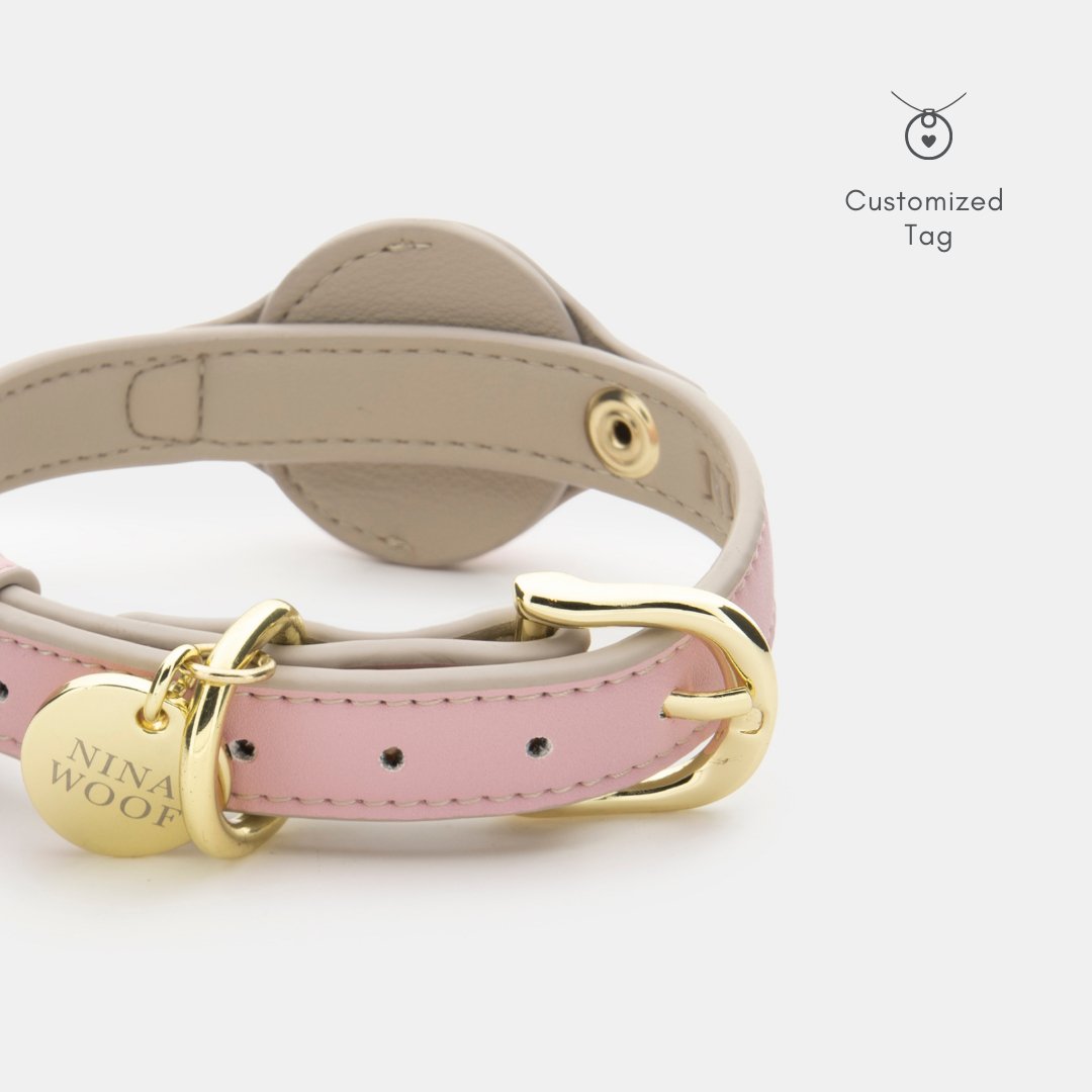 Nina Woof Collar - Air Tag Enabled - Vegan Leather - Cupertino