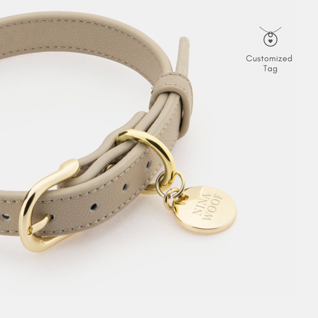 Nina Woof Collar - Air Tag Enabled - Vegan Leather - Cupertino