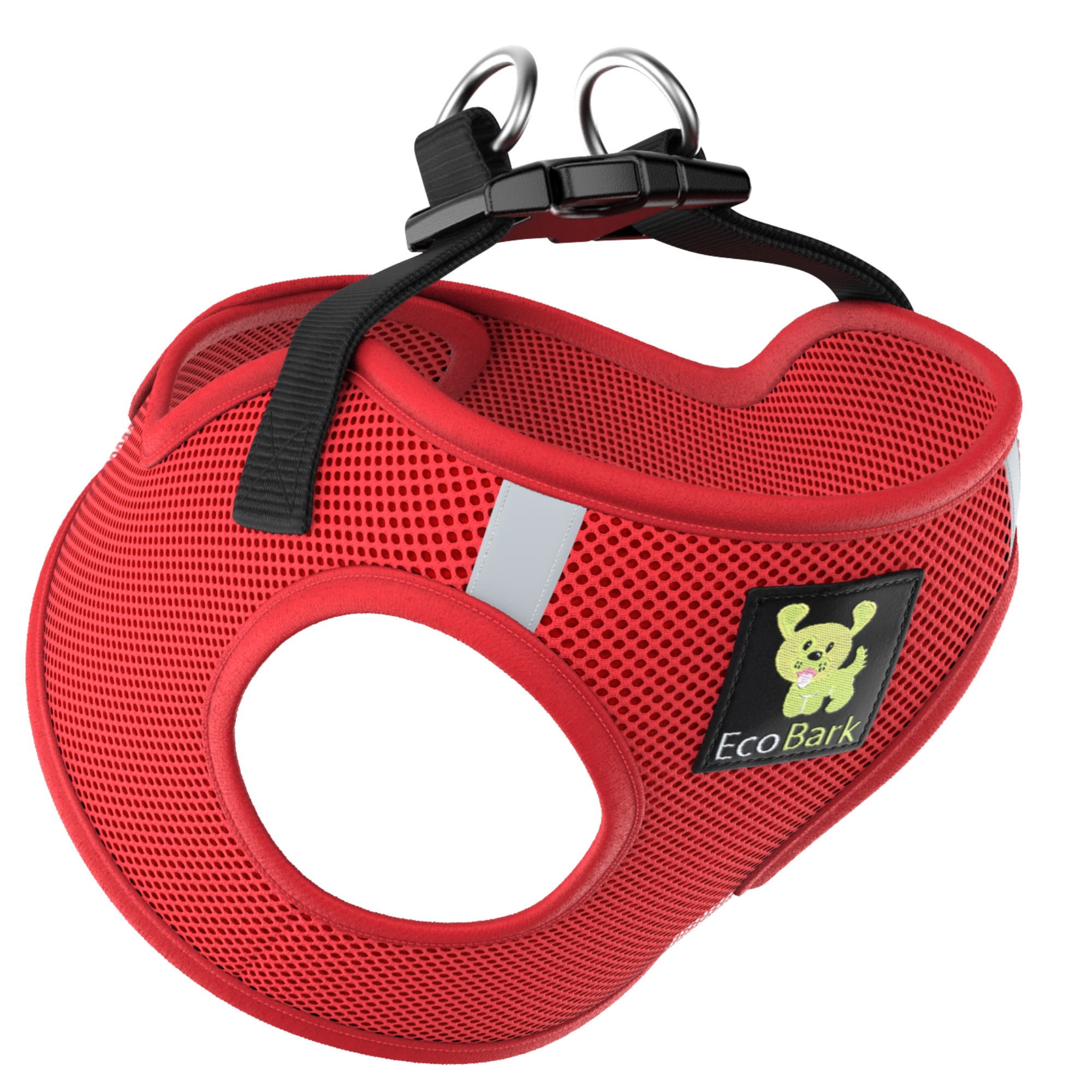 EcoBark Step In Dog Harness - XXXS to Small Breeds- Reflective Soft Mesh Harness for Teacup, Small Dogs and Puppies / Red