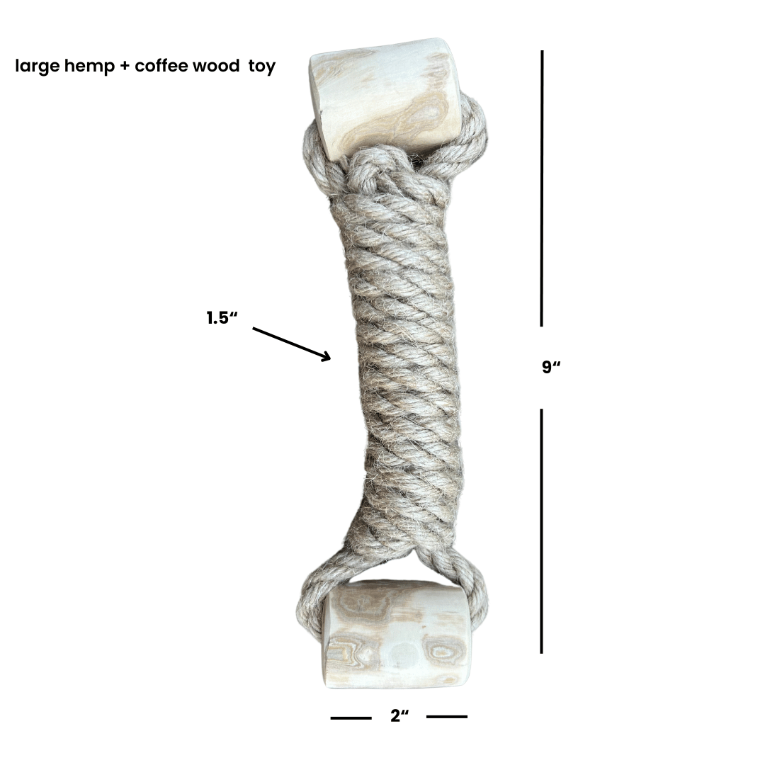 romng hemp rope + coffee wood toy