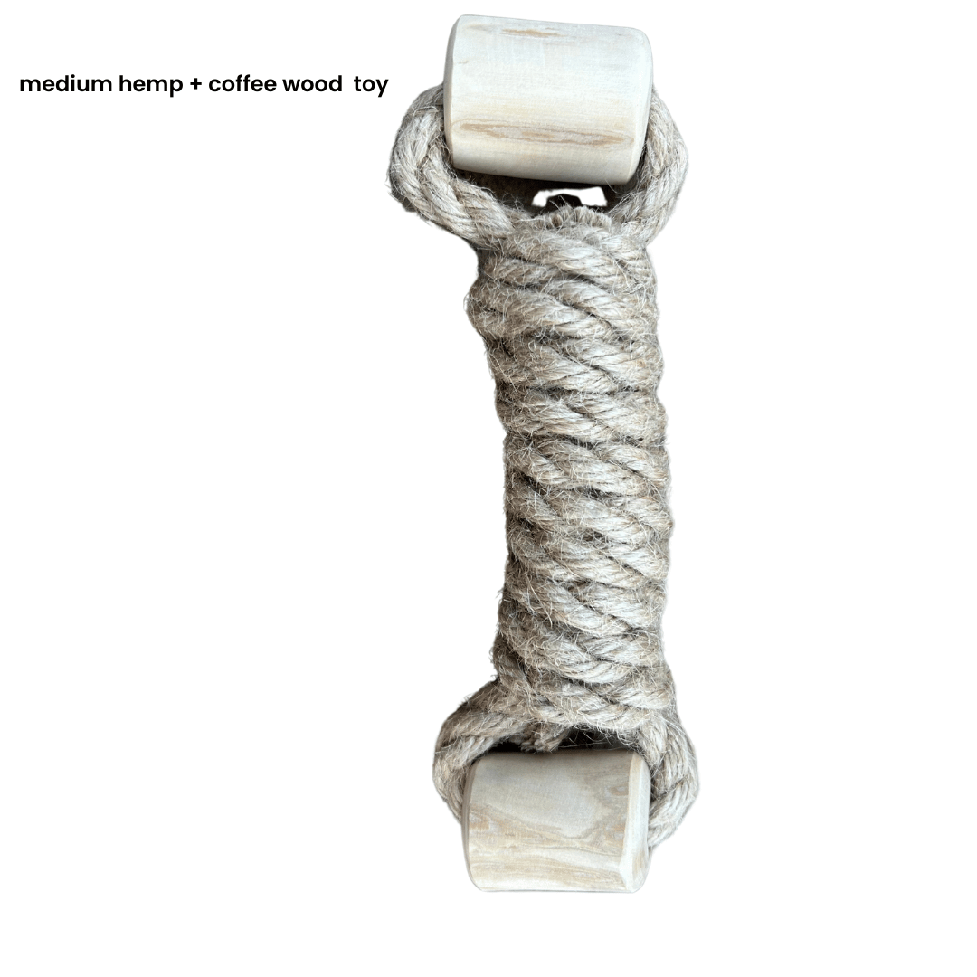 romng hemp rope + coffee wood toy