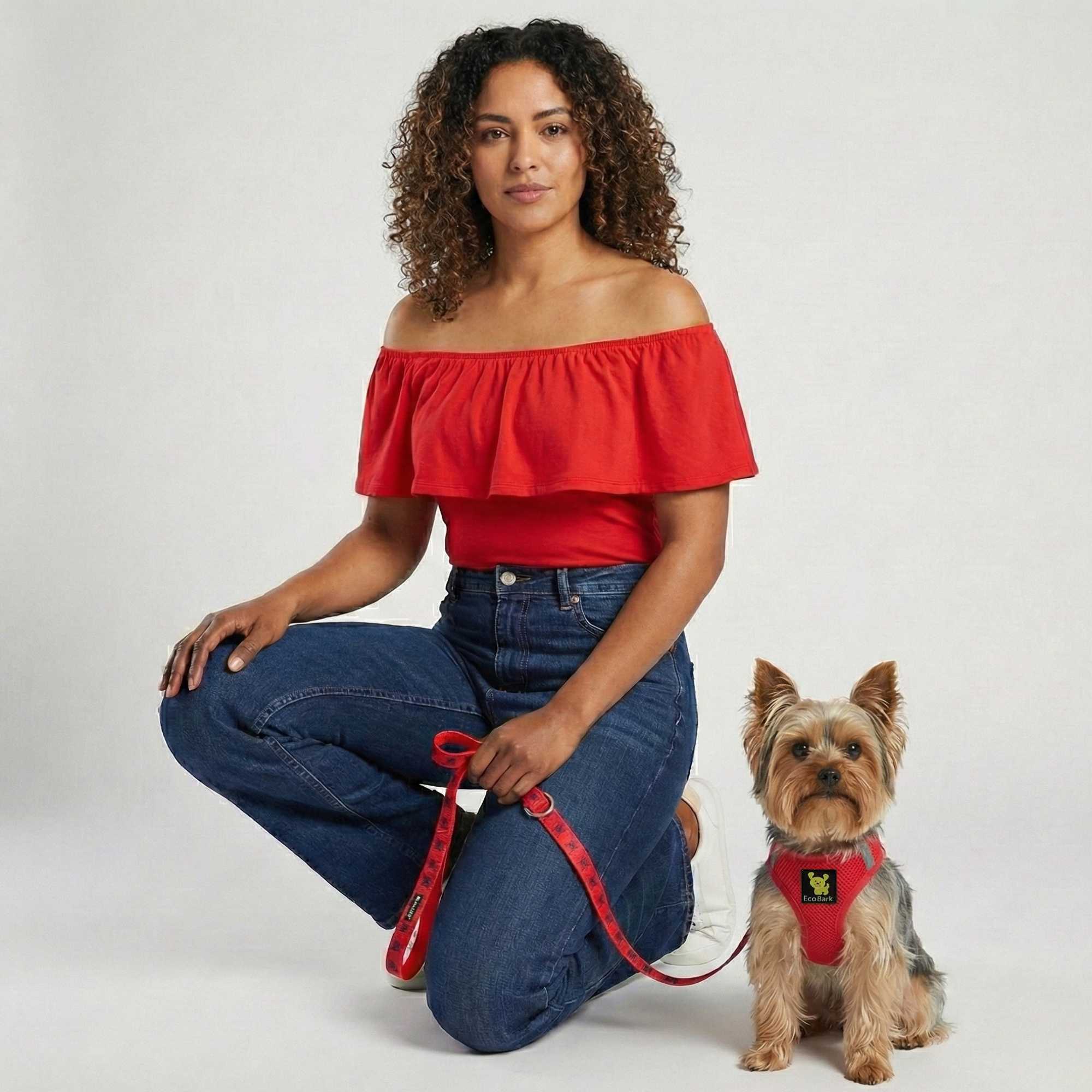 EcoBark Step In Dog Harness - XXXS to Small Breeds- Reflective Soft Mesh Harness for Teacup, Small Dogs and Puppies / Red