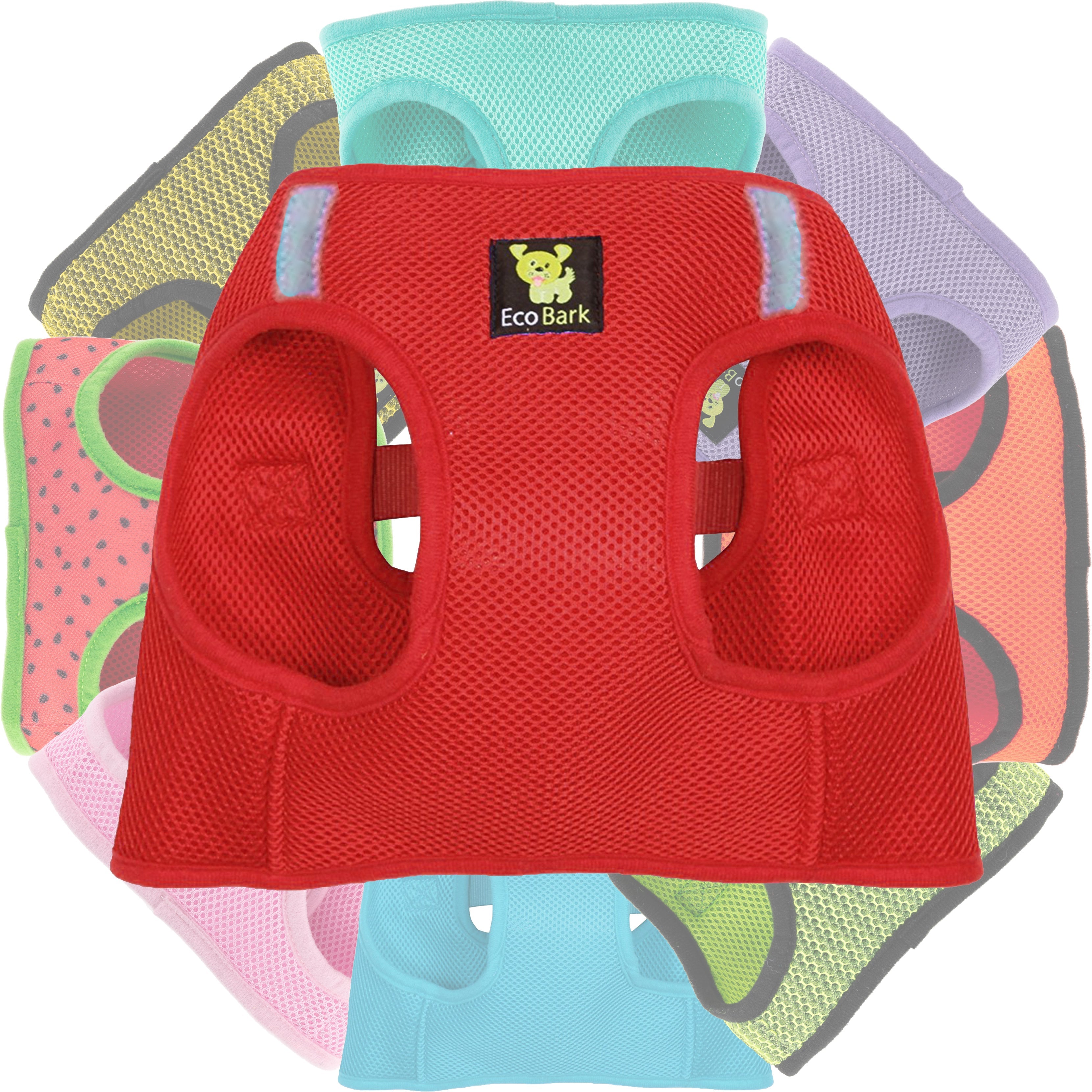 EcoBark Step In Dog Harness - XXXS to Small Breeds- Reflective Soft Mesh Harness for Teacup, Small Dogs and Puppies / Red