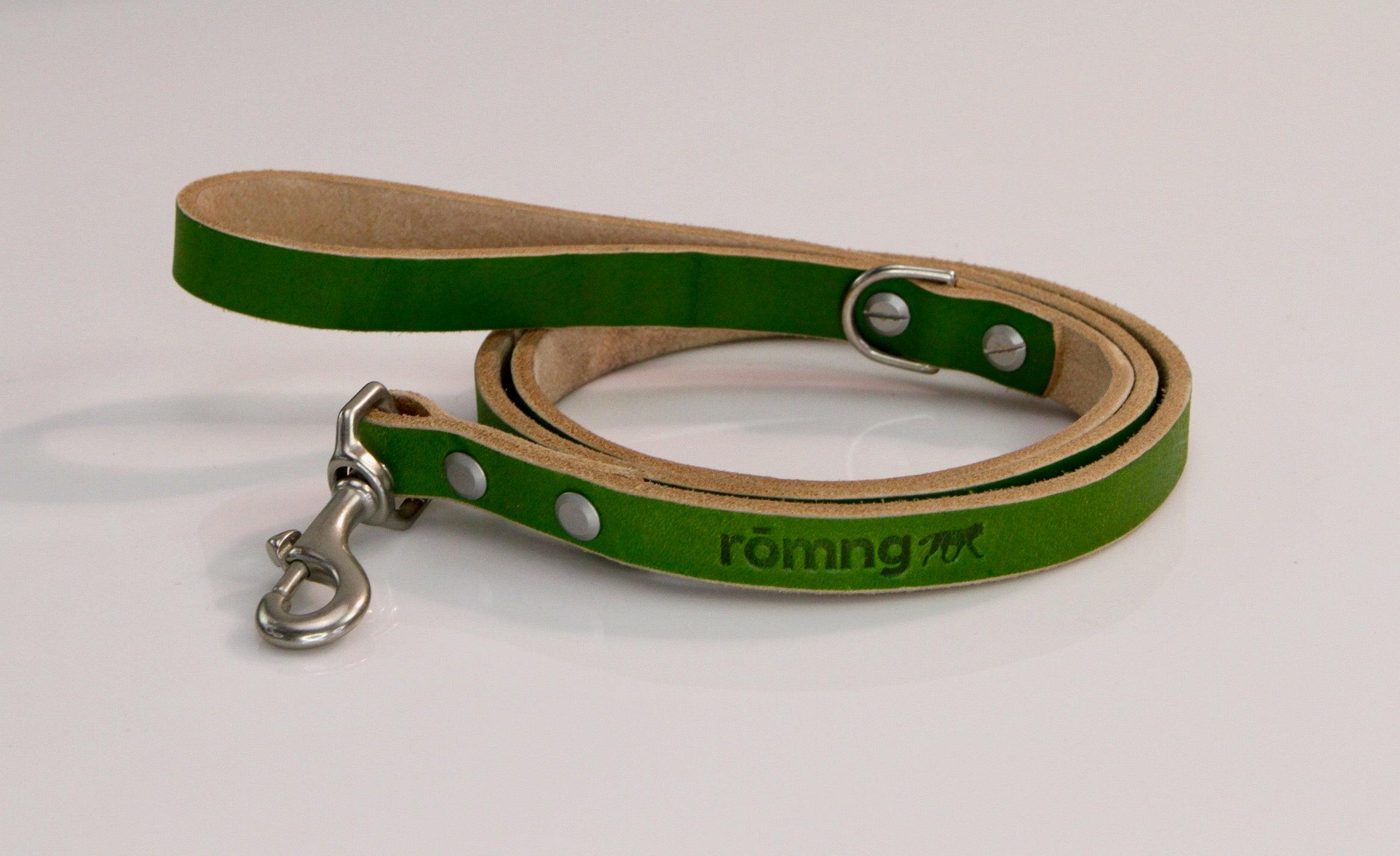 romng handmade Veg- leather dog leash