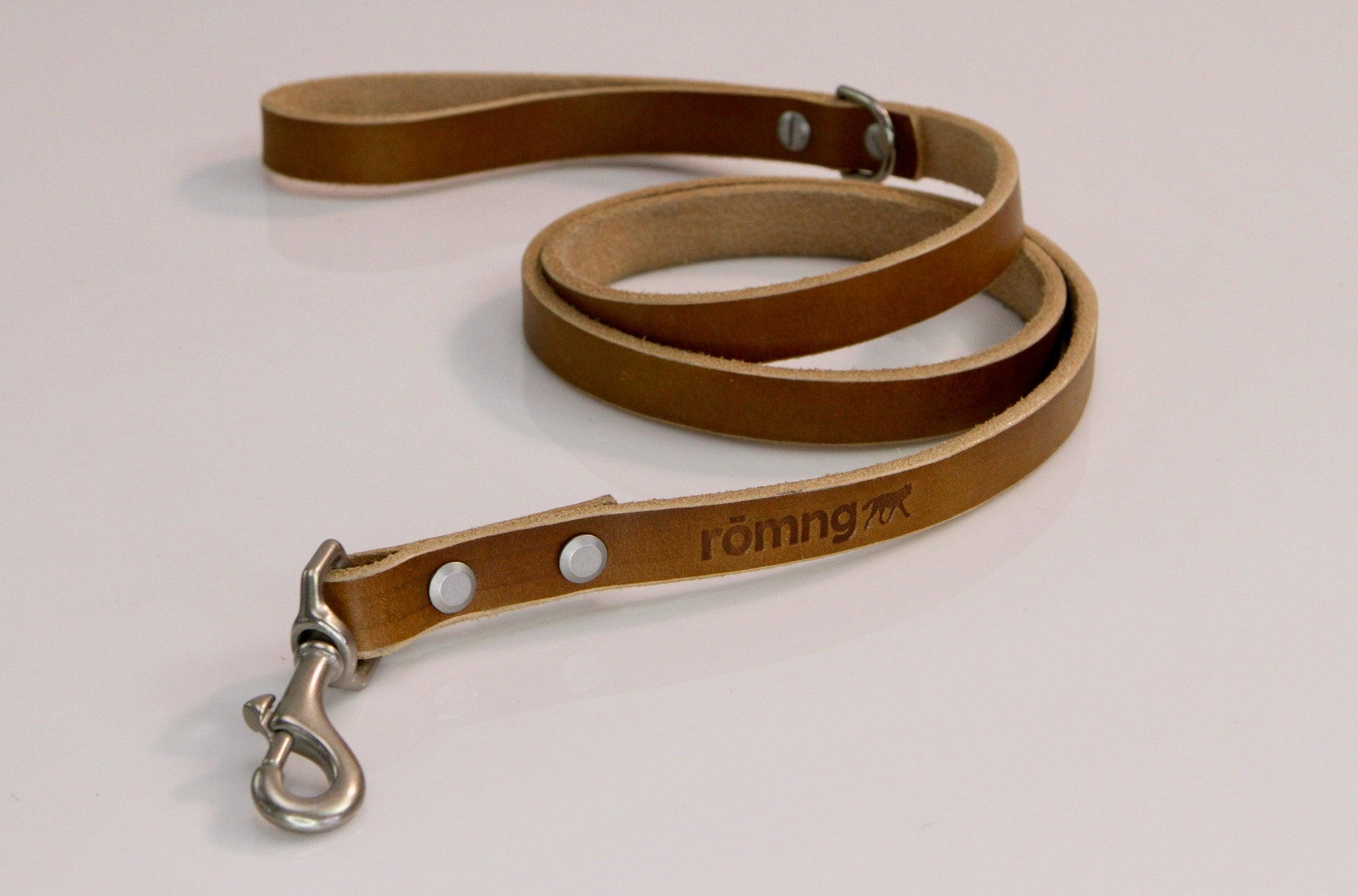 romng handmade Veg- leather dog leash
