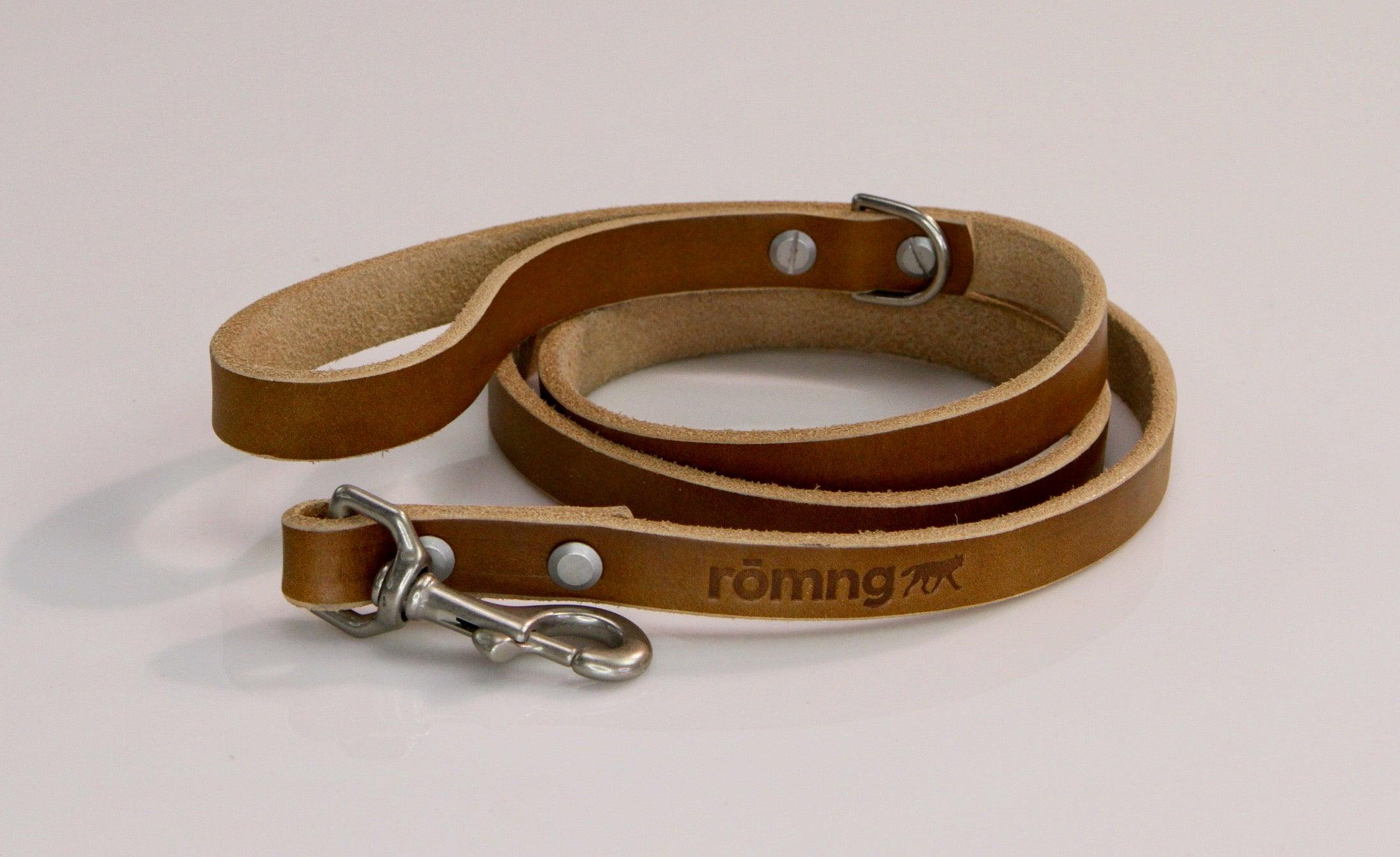 romng handmade Veg- leather dog leash