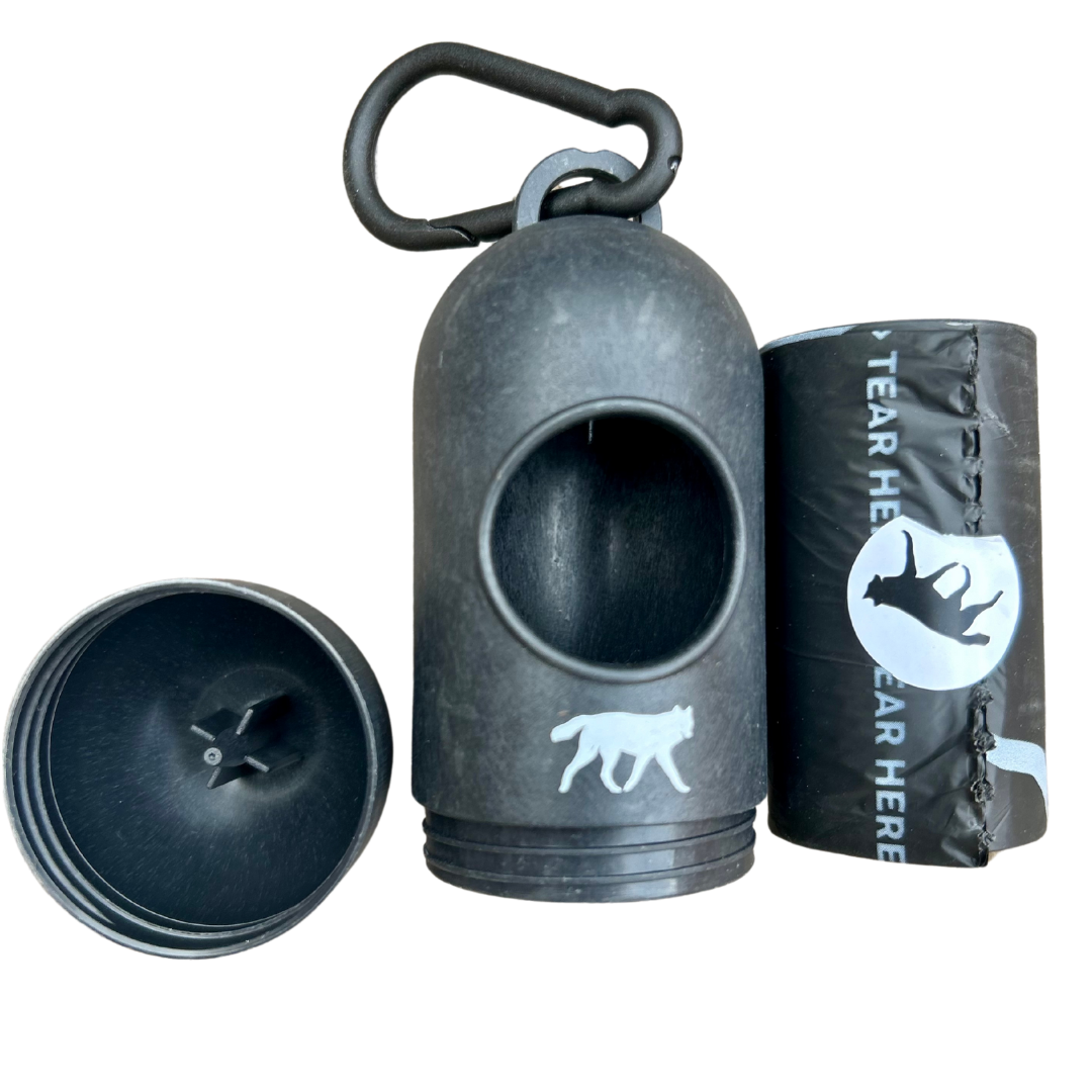 romng compostable plant-based dog poop bags + bamboo dispenser