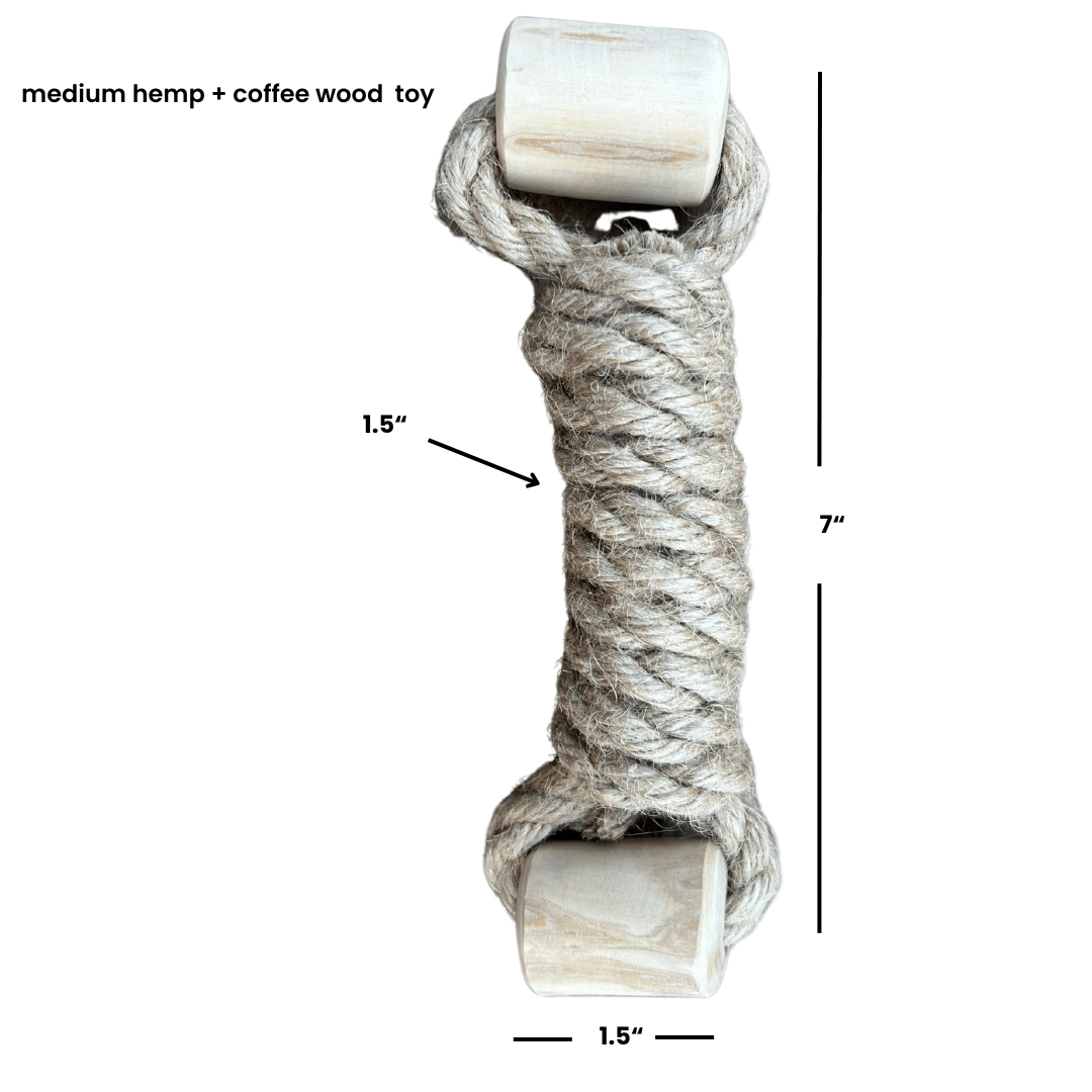 romng hemp rope + coffee wood toy