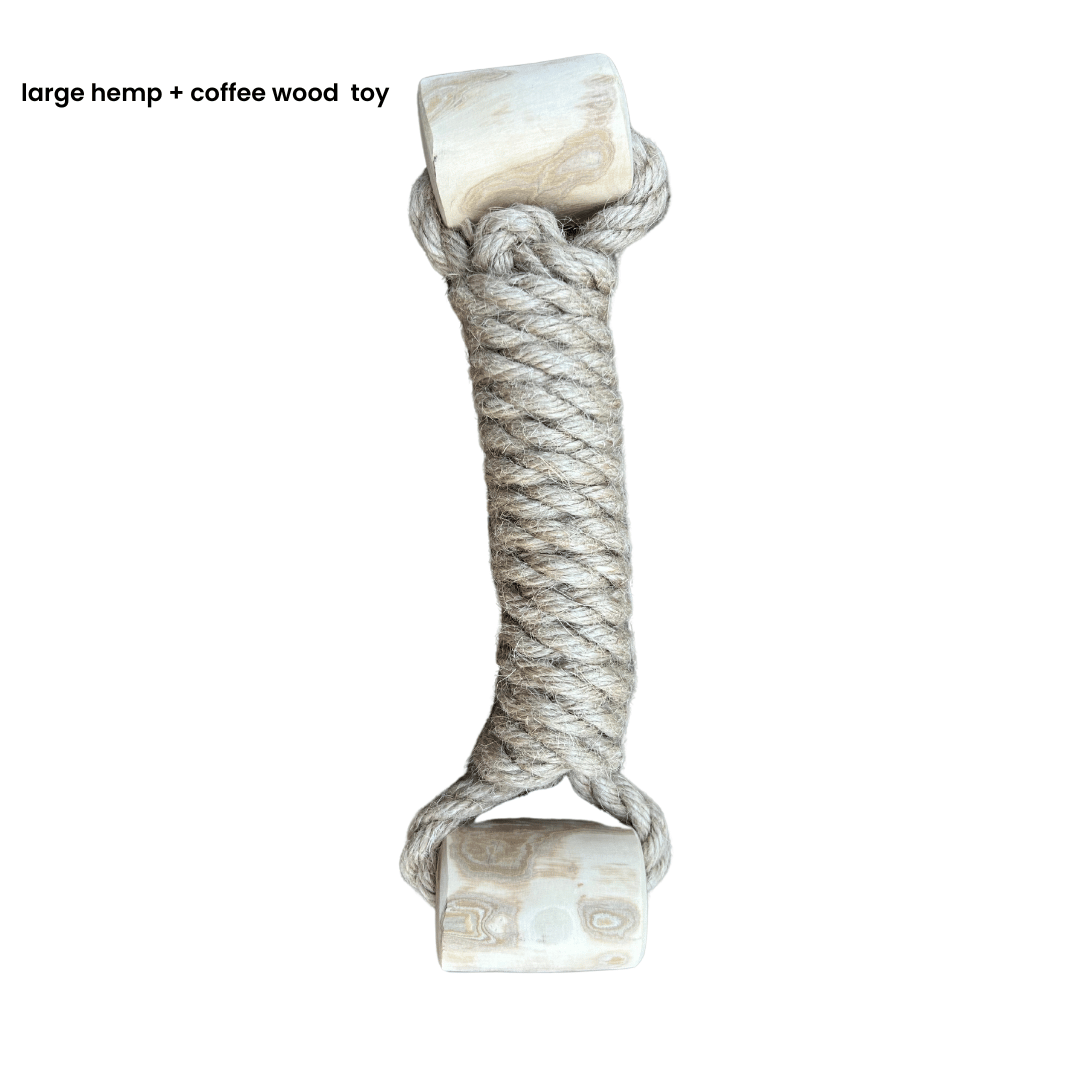 romng hemp rope + coffee wood toy