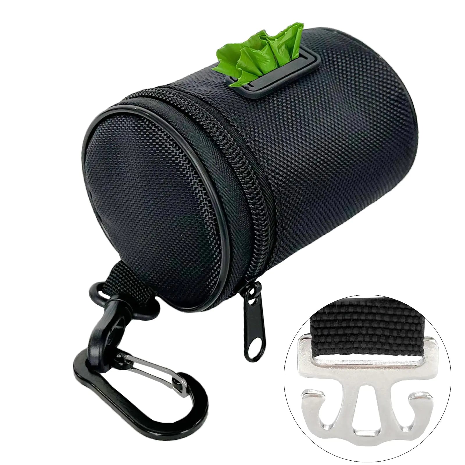 CAKOVANO Dog Poop Bag Holder for Leash Large Doggie Waste Bag Dispenser Pet Bag Holder Leash Attachment Puppy Dog Poop Bag Dispenser with Carabiner Clip Leash Attachment for Dog Walking