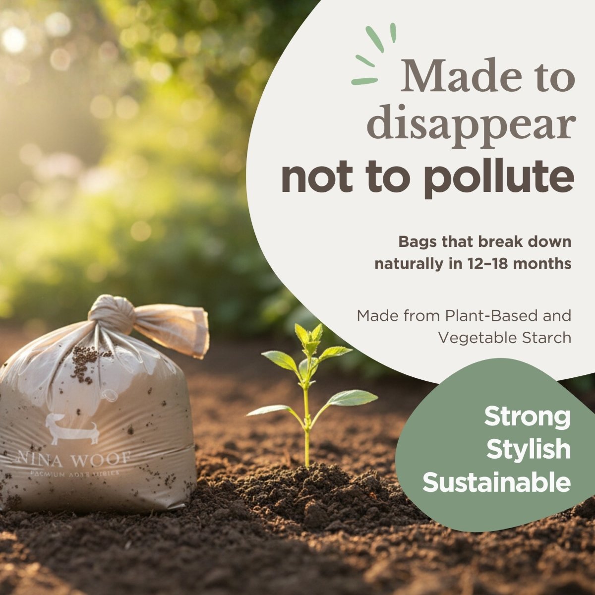 Nina Woof Waste Bags - Biodegradable and Compostable