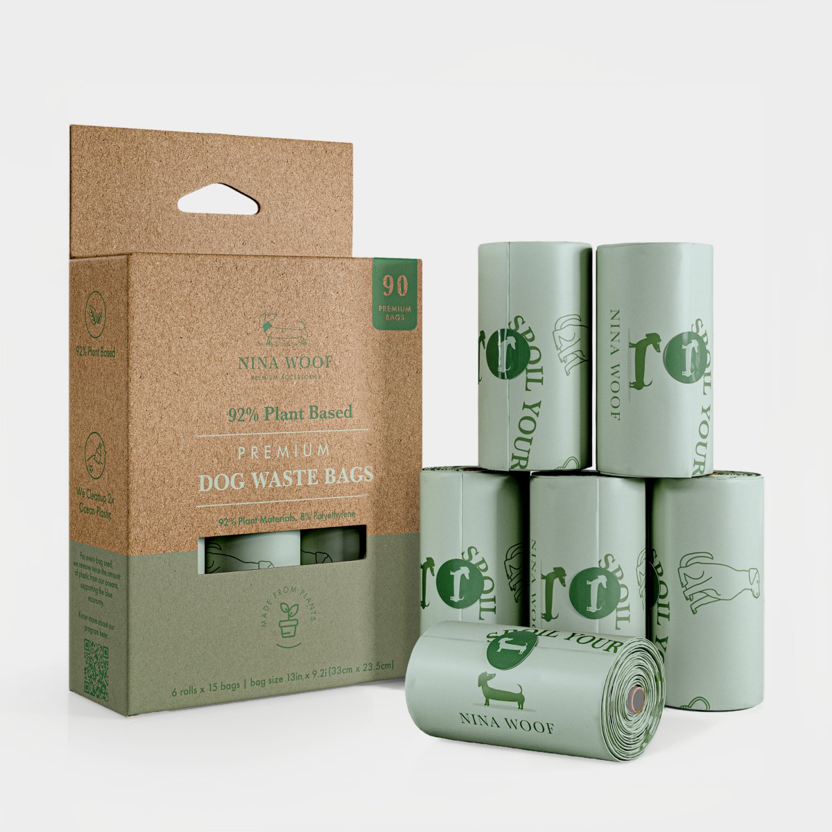 Nina Woof Waste Bags - Plant Based