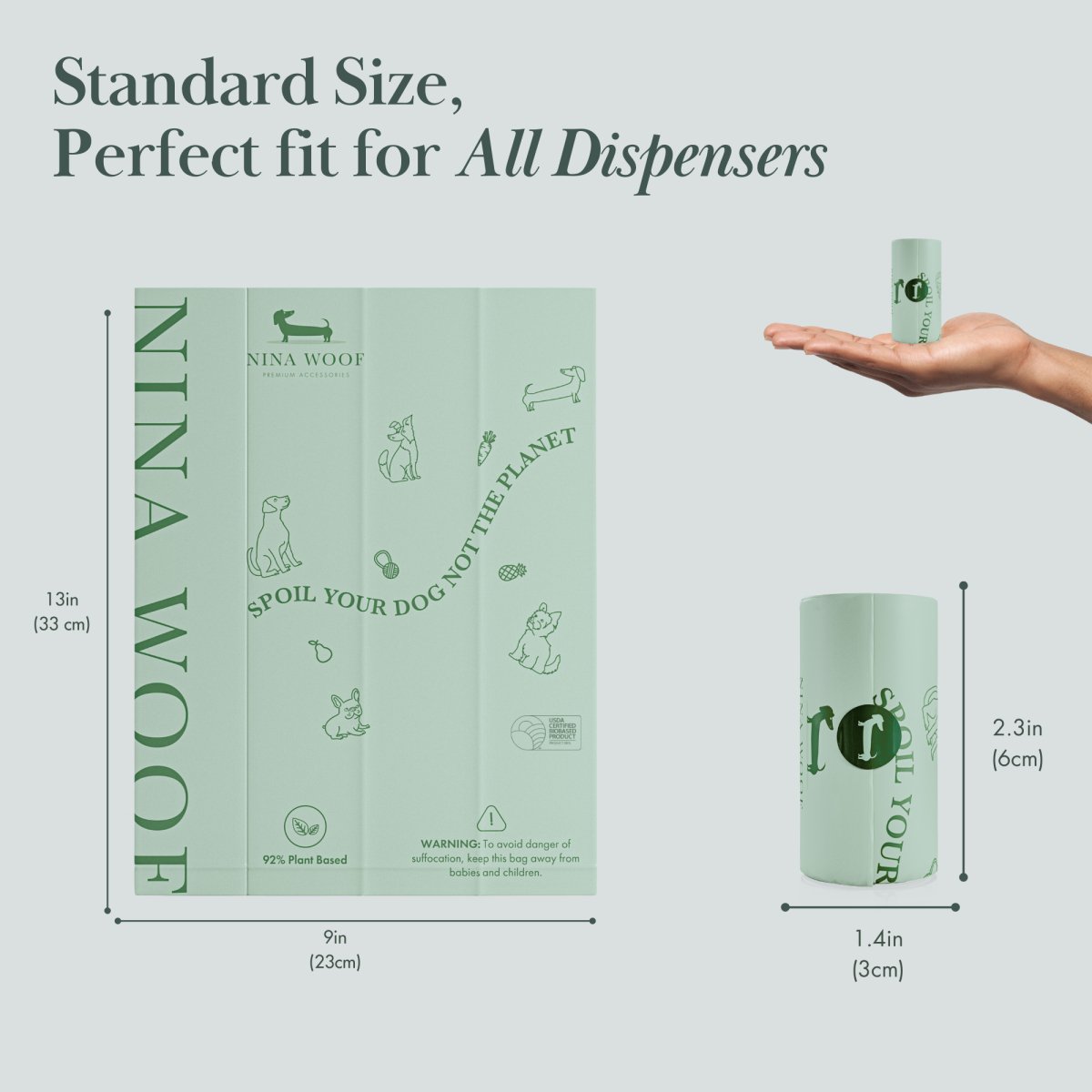 Nina Woof Waste Bags - Plant Based